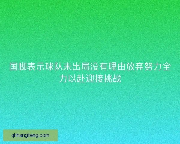 国脚表示球队未出局没有理由放弃努力全力以赴迎接挑战